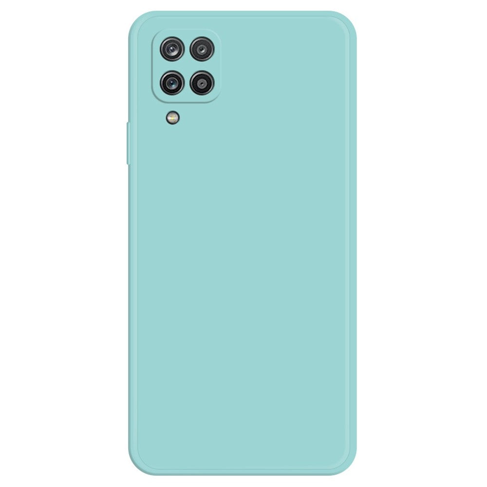 Mobilmobilskal för Samsung Galaxy A12, rakt gummierat TPU-mobilskal med mikrofiberfoder