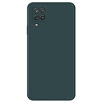 Mobilmobilskal för Samsung Galaxy A12, rakt gummierat TPU-mobilskal med mikrofiberfoder
