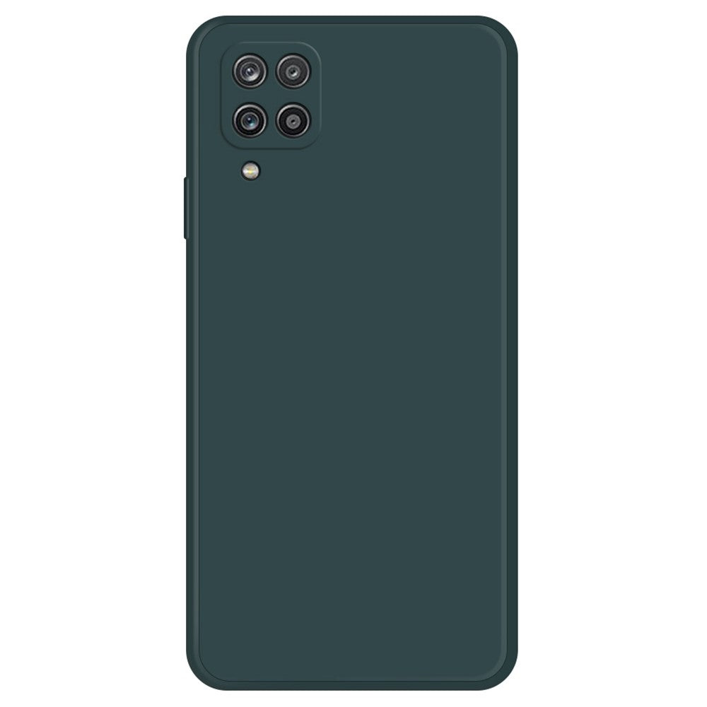 Mobilmobilskal för Samsung Galaxy A12, rakt gummierat TPU-mobilskal med mikrofiberfoder