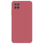Mobilmobilskal för Samsung Galaxy A12, rakt gummierat TPU-mobilskal med mikrofiberfoder