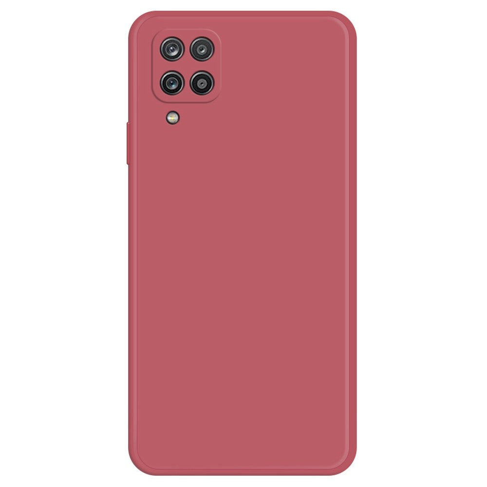 Mobilmobilskal för Samsung Galaxy A12, rakt gummierat TPU-mobilskal med mikrofiberfoder