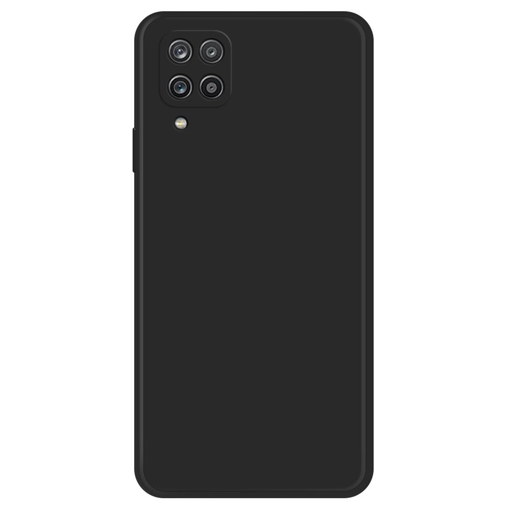 Mobilmobilskal för Samsung Galaxy A12, rakt gummierat TPU-mobilskal med mikrofiberfoder