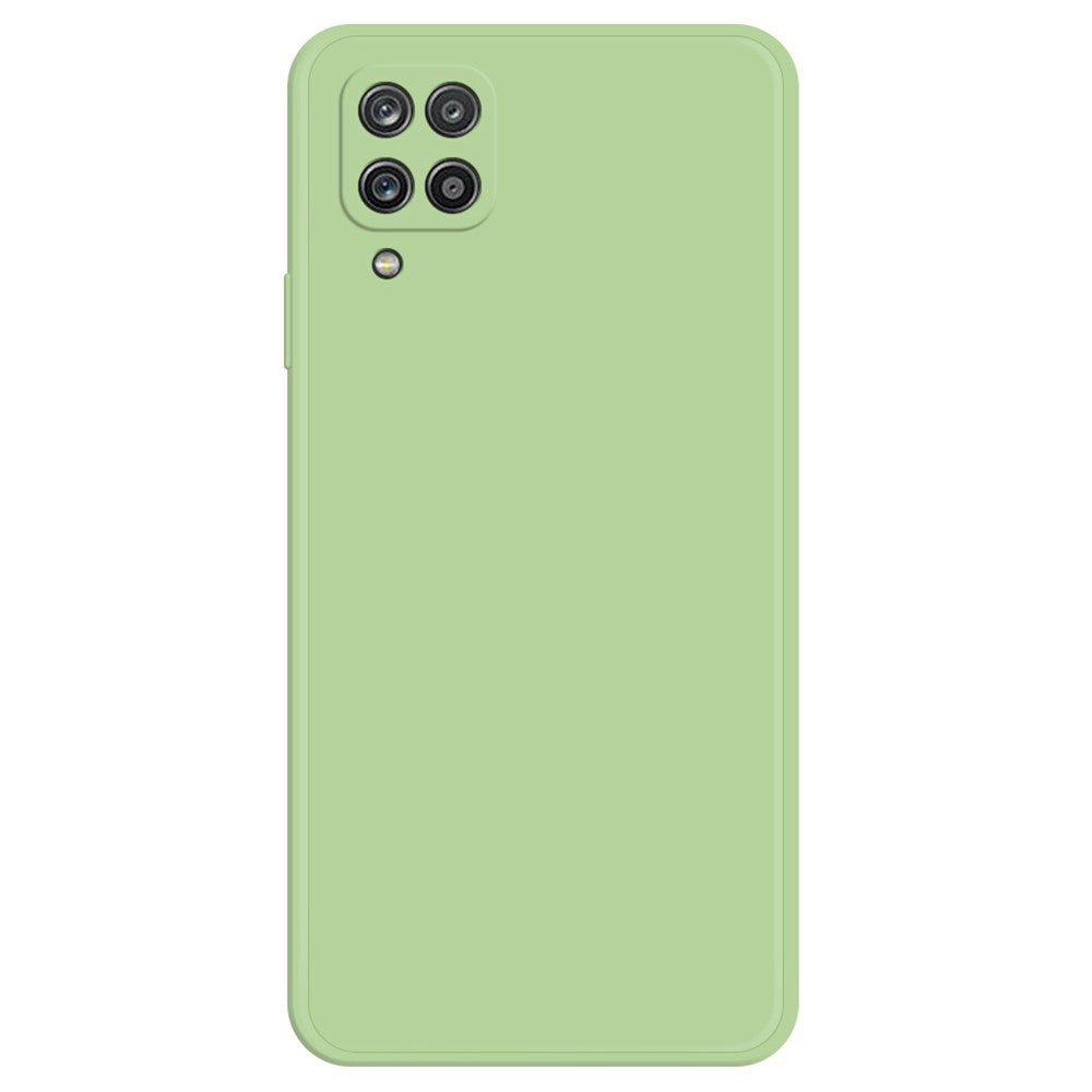 Mobilmobilskal för Samsung Galaxy A12, rakt gummierat TPU-mobilskal med mikrofiberfoder