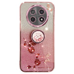 KADEM For Honor X60 Pro 5G / X9c 5G / Magic7 Lite 5G Case Ring Kickstand TPU Flowers Phone Cover Gradient Glitter