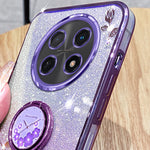 KADEM For Honor X60 Pro 5G / X9c 5G / Magic7 Lite 5G Case Ring Kickstand TPU Flowers Phone Cover Gradient Glitter