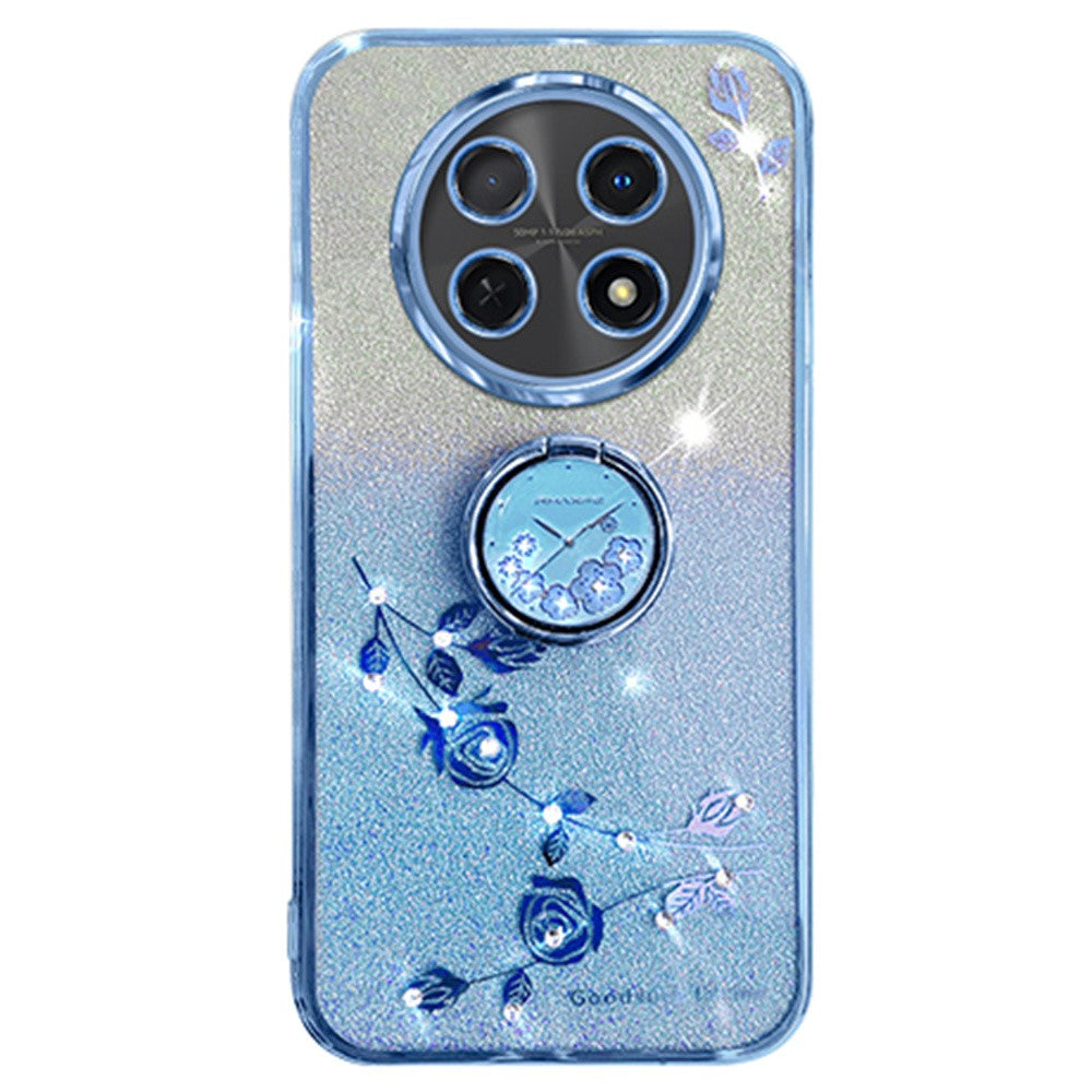 KADEM For Honor X60 Pro 5G / X9c 5G / Magic7 Lite 5G Case Ring Kickstand TPU Flowers Phone Cover Gradient Glitter