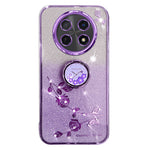 KADEM For Honor X60 Pro 5G / X9c 5G / Magic7 Lite 5G Case Ring Kickstand TPU Flowers Phone Cover Gradient Glitter