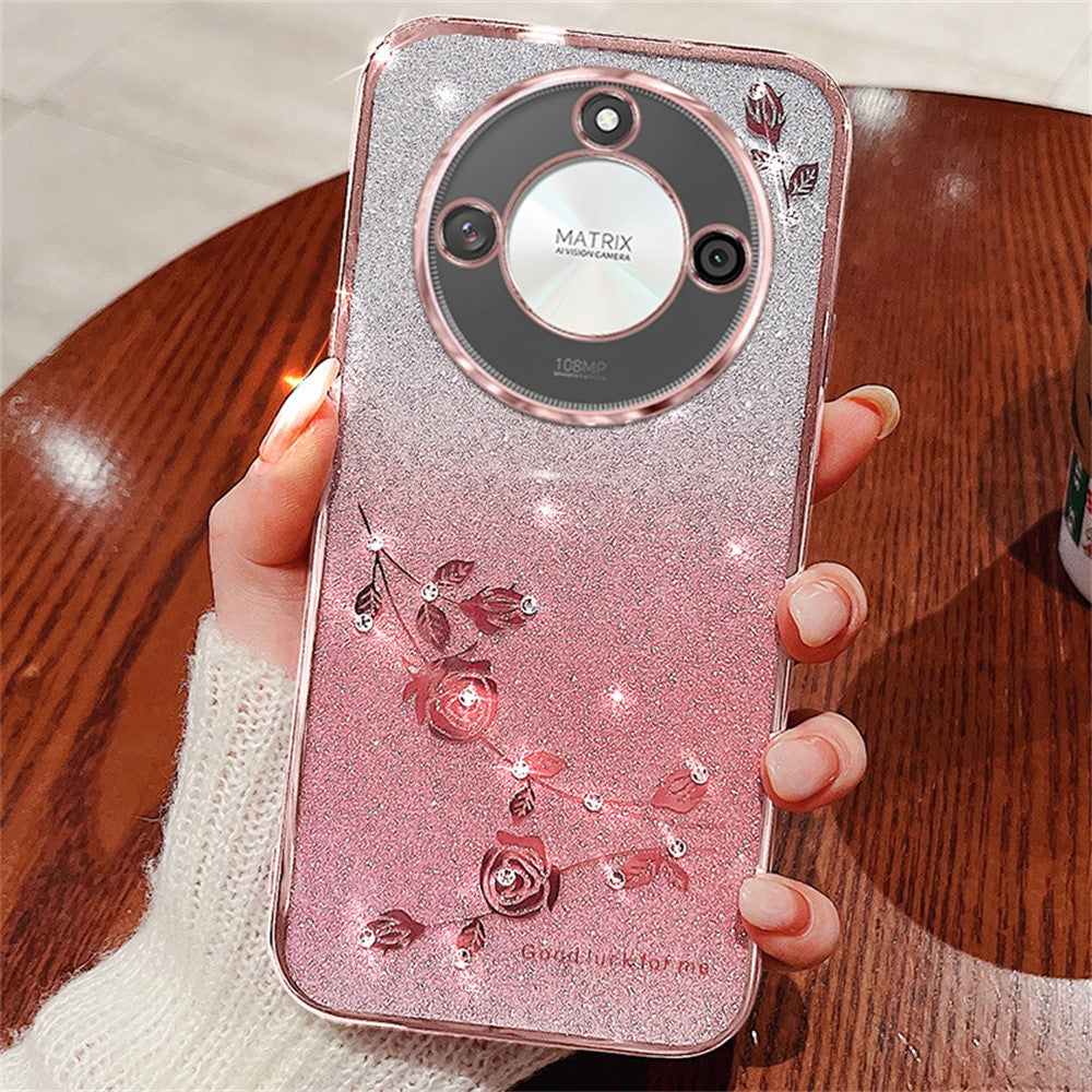 KADEM For Honor X60 5G Case Flower TPU Flexible Gradient Phone Cover