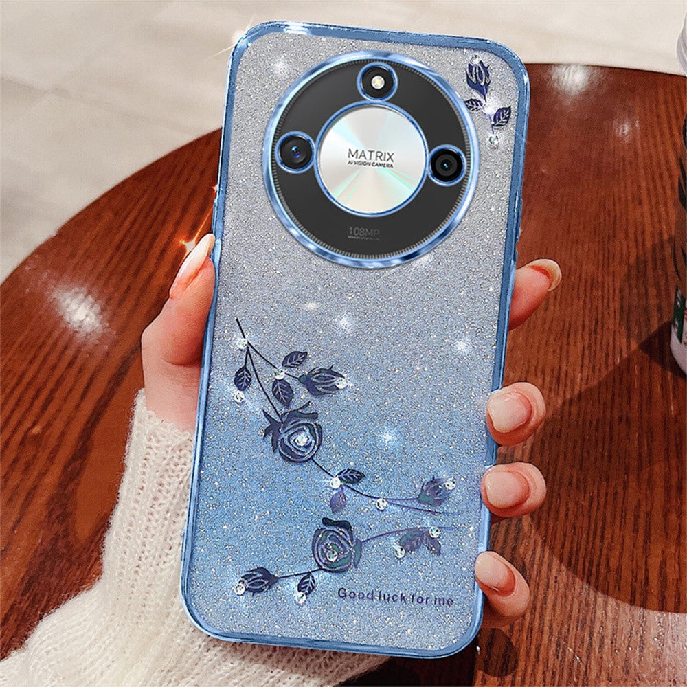 KADEM For Honor X60 5G Case Flower TPU Flexible Gradient Phone Cover