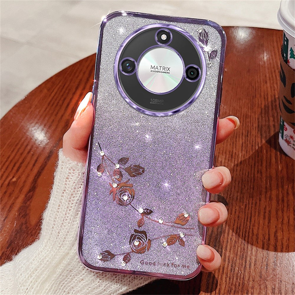 KADEM For Honor X60 5G Case Flower TPU Flexible Gradient Phone Cover
