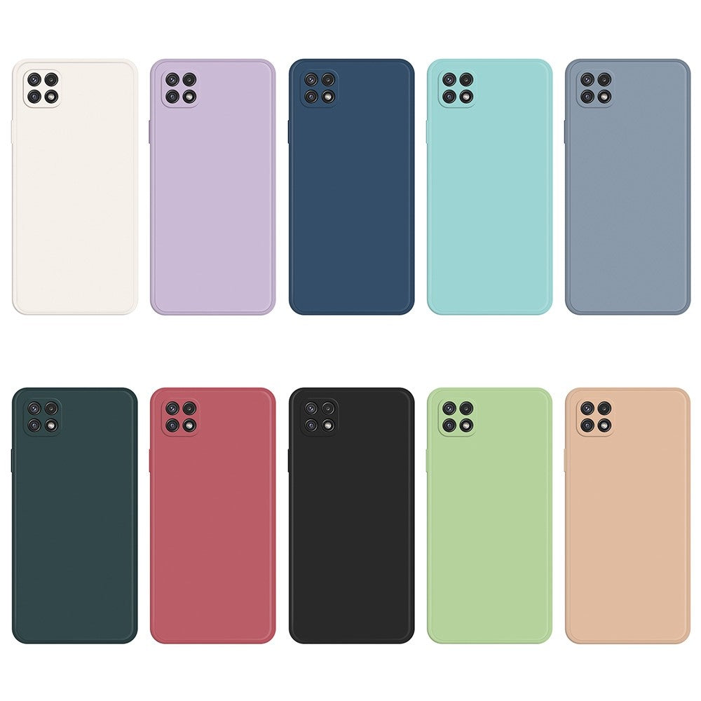 Cell Phone Back Cover for Samsung Galaxy A22 5G (EU Version), Fall Prevention Straight Edge Rubberized TPU Phone Case with Microfiber Lining