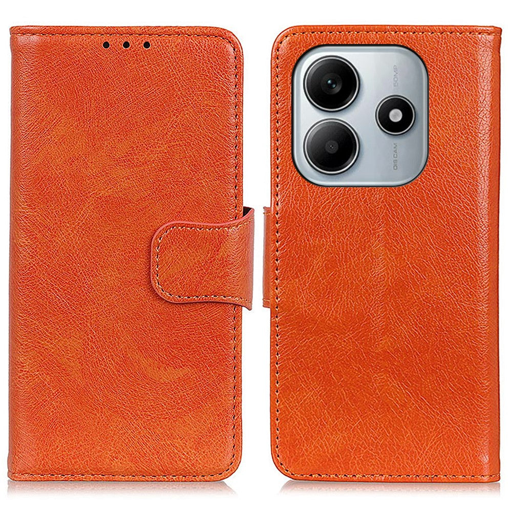 For Xiaomi Redmi Note 14 4G (163.25mm) Case Nappa Texture Split Leather Wallet Phone Cover