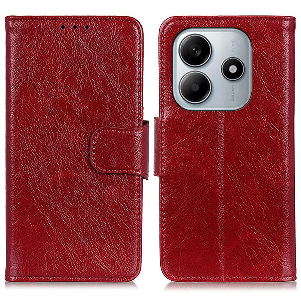 For Xiaomi Redmi Note 14 4G (163.25mm) Case Nappa Texture Split Leather Wallet Phone Cover