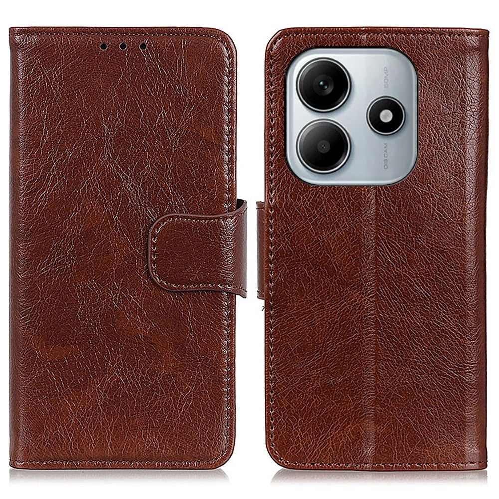 For Xiaomi Redmi Note 14 4G (163.25mm) Case Nappa Texture Split Leather Wallet Phone Cover