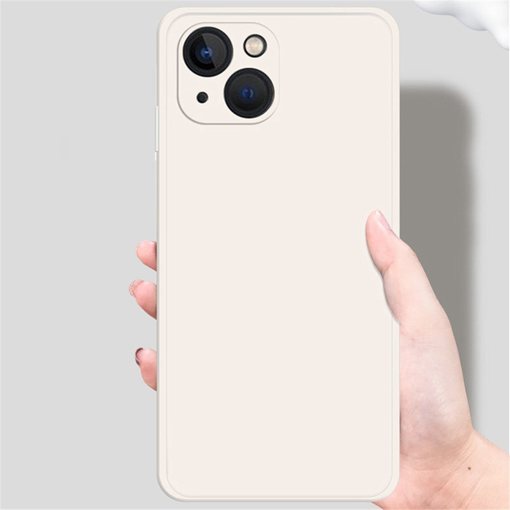 For iPhone 13 mini 5.4 inch Rubberized TPU Protective Case Microfiber Lining Straight Edge Solid Color Phone Cover
