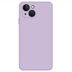 For iPhone 13 mini 5.4 inch Rubberized TPU Protective Case Microfiber Lining Straight Edge Solid Color Phone Cover