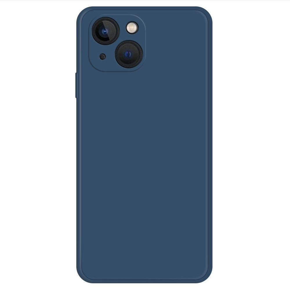For iPhone 13 mini 5.4 inch Rubberized TPU Protective Case Microfiber Lining Straight Edge Solid Color Phone Cover