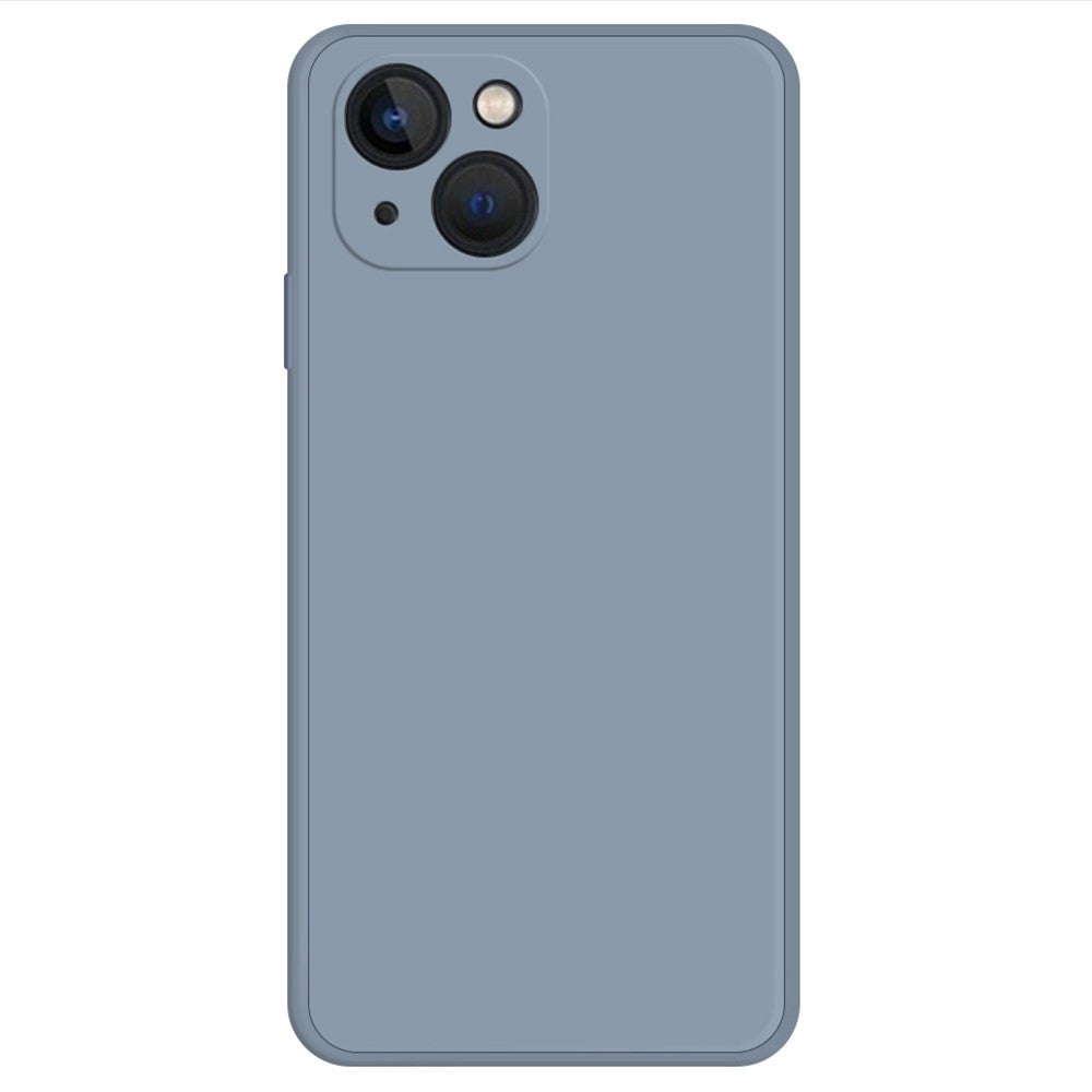 For iPhone 13 mini 5.4 inch Rubberized TPU Protective Case Microfiber Lining Straight Edge Solid Color Phone Cover