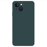 For iPhone 13 mini 5.4 inch Rubberized TPU Protective Case Microfiber Lining Straight Edge Solid Color Phone Cover