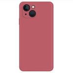 For iPhone 13 mini 5.4 inch Rubberized TPU Protective Case Microfiber Lining Straight Edge Solid Color Phone Cover