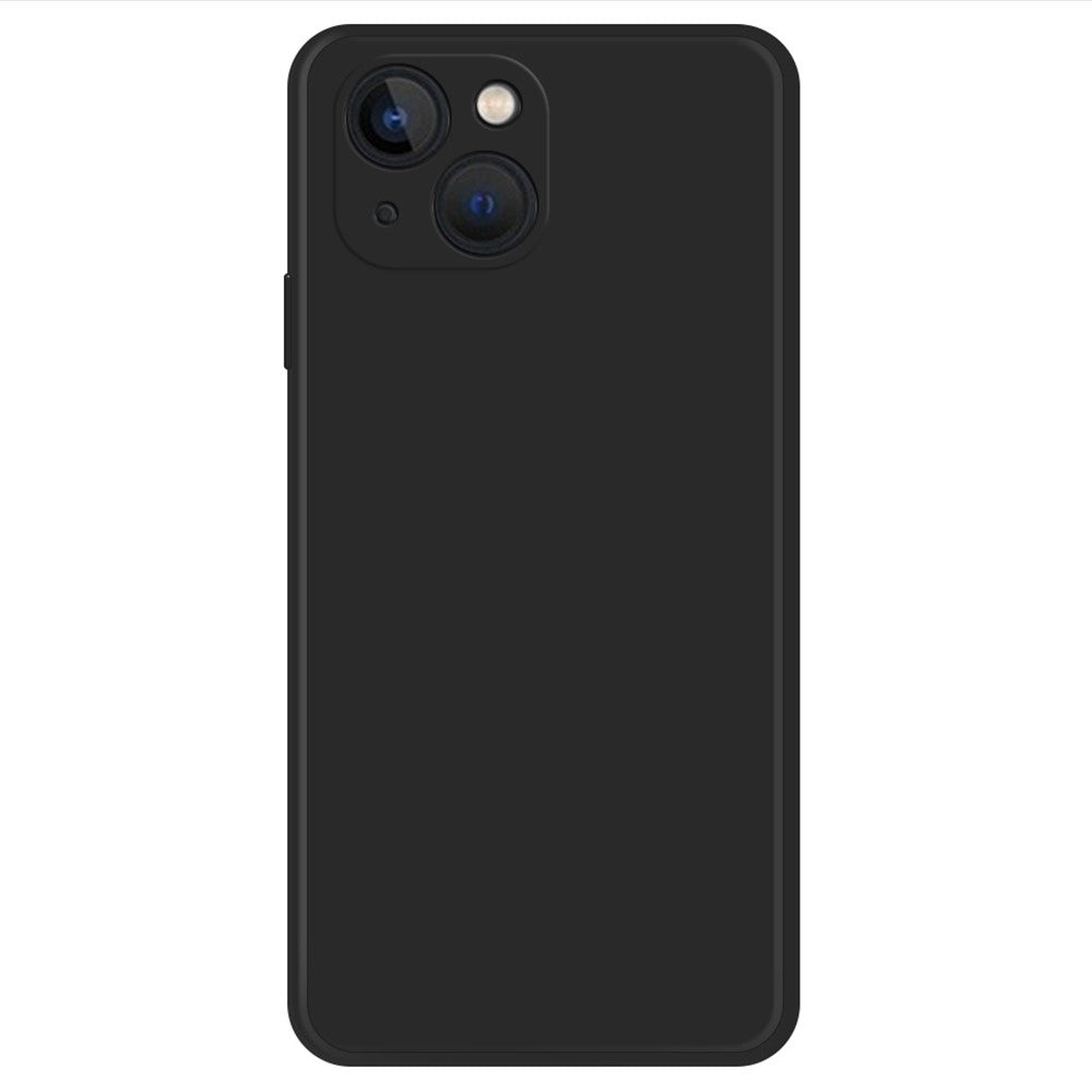 For iPhone 13 mini 5.4 inch Rubberized TPU Protective Case Microfiber Lining Straight Edge Solid Color Phone Cover