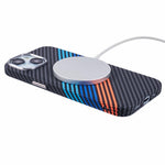 Til iPhone 14 Cover Kompatibel med MagSafe Kulfiber Tekstur Vand-Overføring PC Telefoncover
