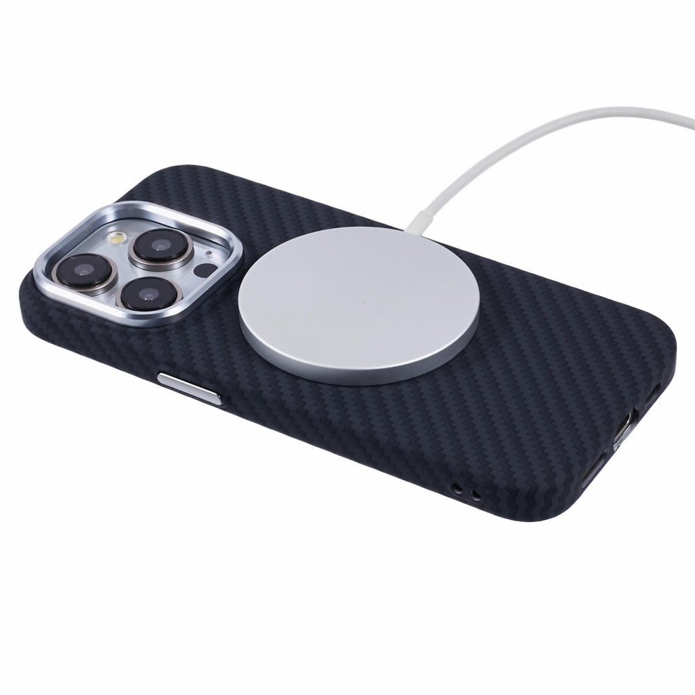 For iPhone 14 Pro Max Case Compatible with MagSafe Carbon Fiber Texture Water-Transfer PC Phone Cover