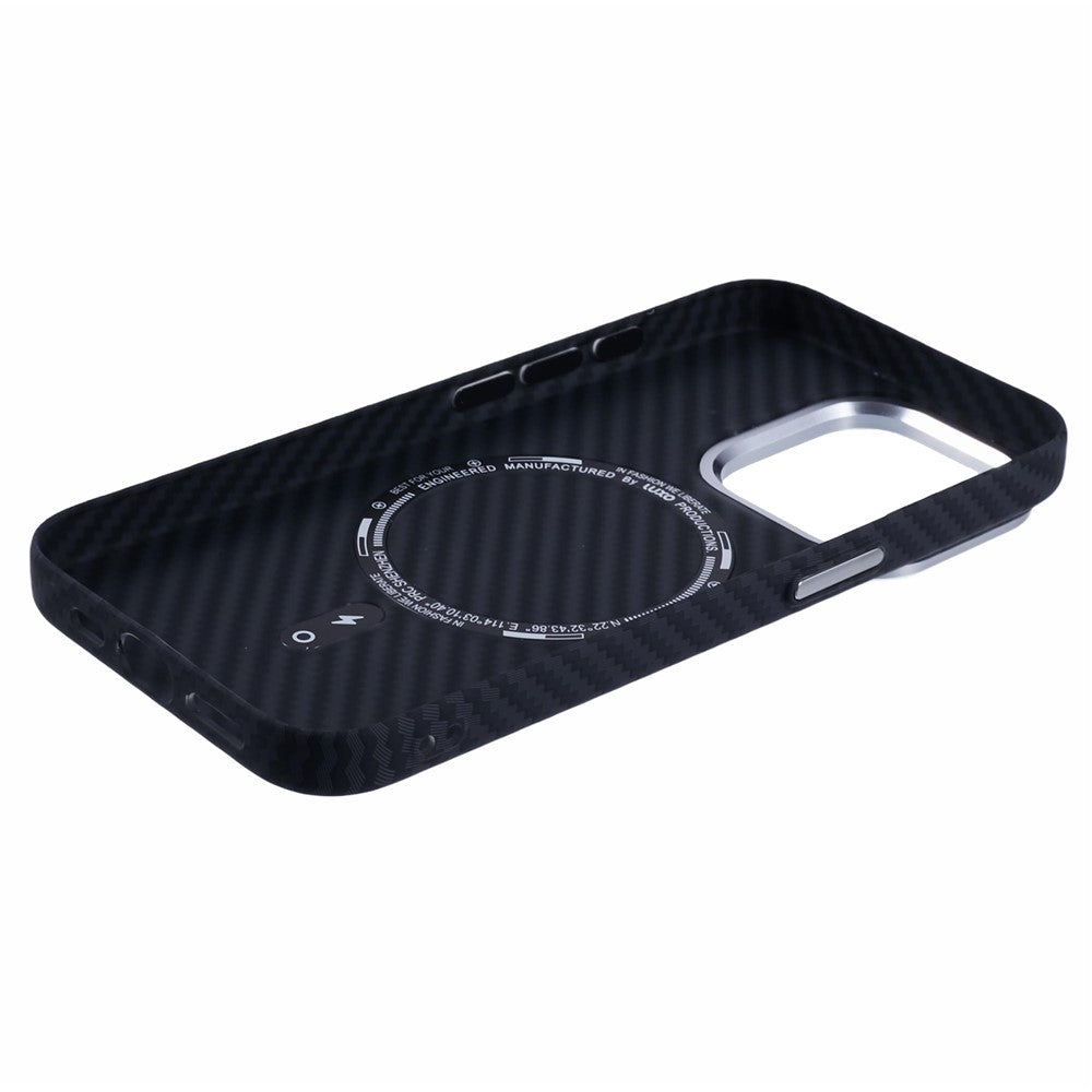 For iPhone 14 Pro Max Case Compatible with MagSafe Carbon Fiber Texture Water-Transfer PC Phone Cover