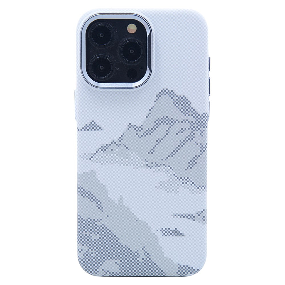 For iPhone 14 Pro Max Case Compatible with MagSafe Carbon Fiber Texture Water-Transfer PC Phone Cover