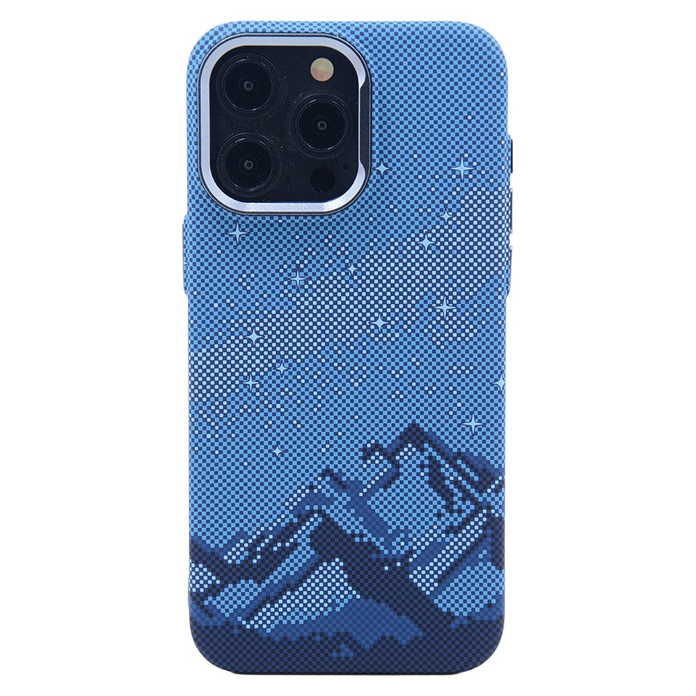 For iPhone 14 Pro Max Case Compatible with MagSafe Carbon Fiber Texture Water-Transfer PC Phone Cover