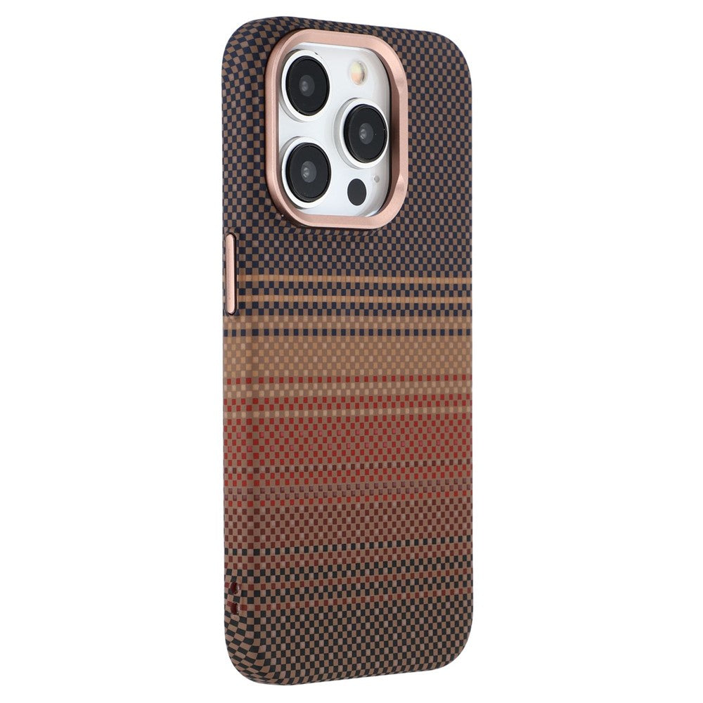 For iPhone 13 Pro Case Compatible with MagSafe Carbon Fiber Texture Water-Transfer PC Phone Cover
