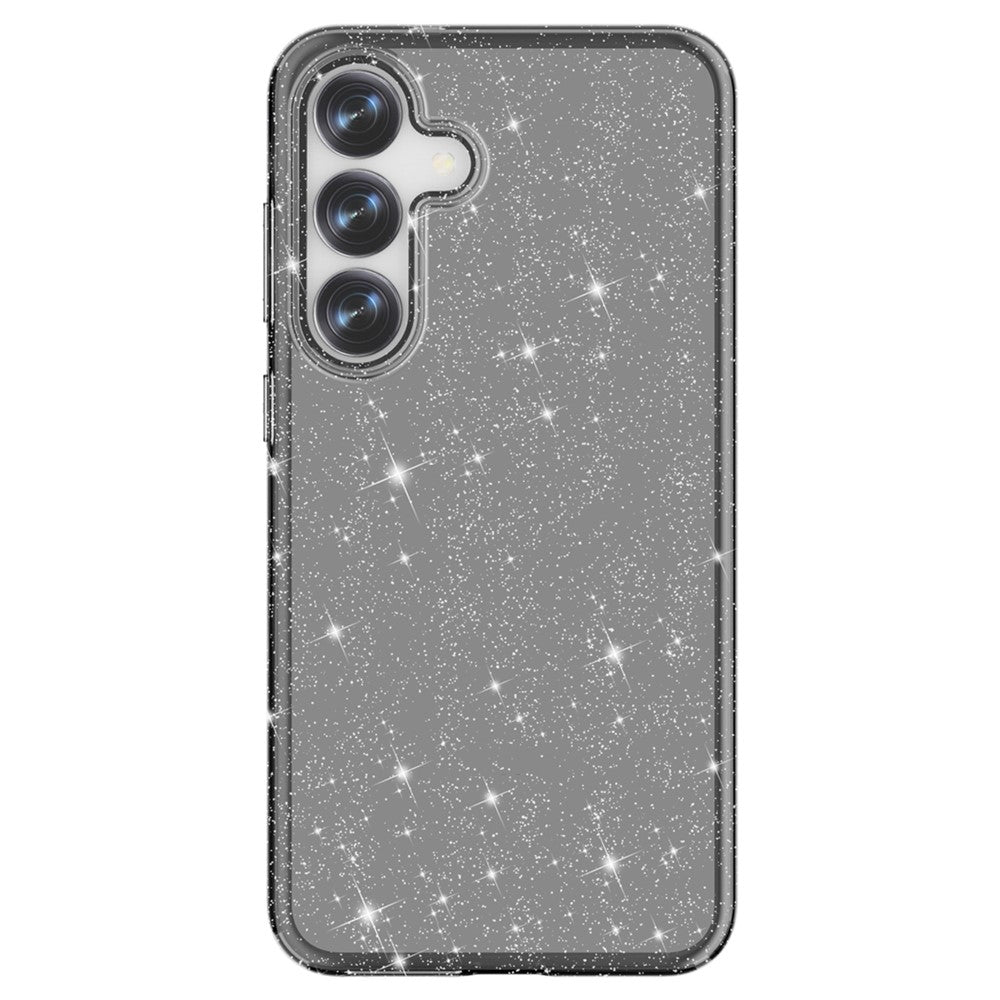 Skal till Samsung Galaxy S25, reptåligt PC+TPU, glittrigt mobilskal