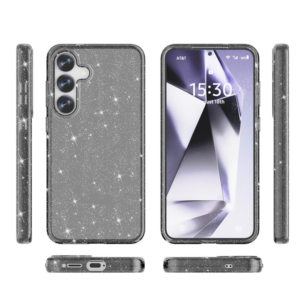 For Samsung Galaxy S25 Case Anti-Scratch PC+TPU Sparkly Glitter Phone Cover