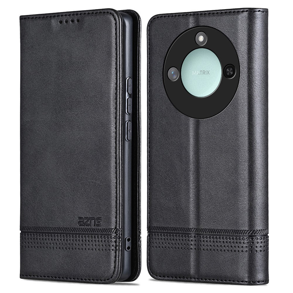 AZNS For Honor X60 5G Case Cowhide Texture PU Leather Wallet Phone Cover