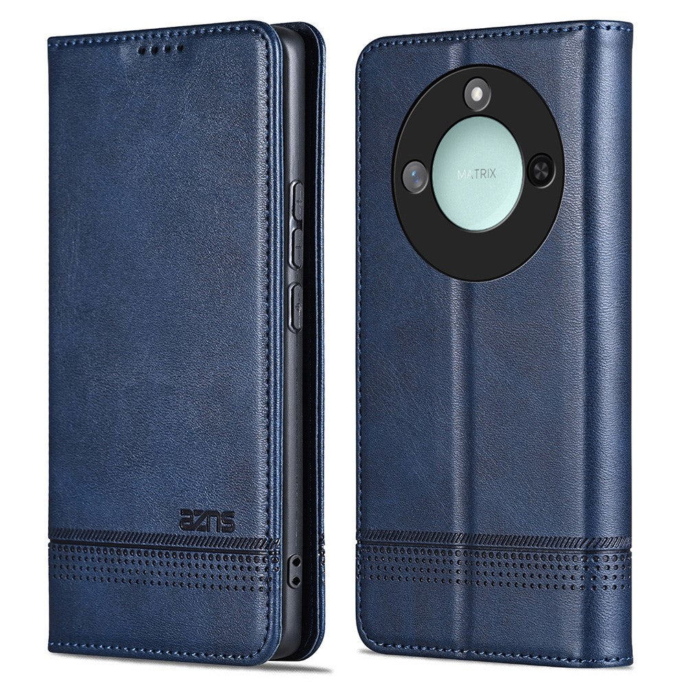 AZNS For Honor X60 5G Case Cowhide Texture PU Leather Wallet Phone Cover