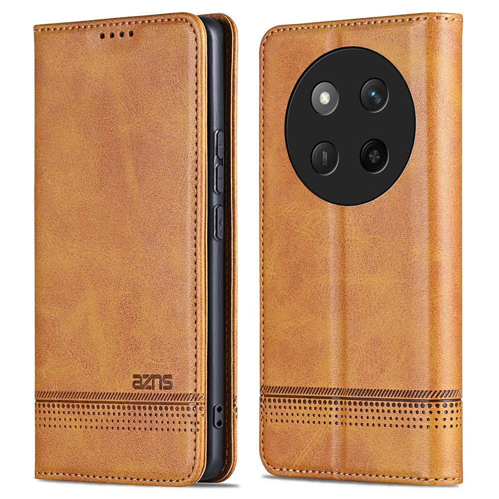 AZNS For Honor Magic7 Lite 5G / X9c 5G / X60 Pro 5G Case Cowhide Texture PU Leather Wallet Phone Cover