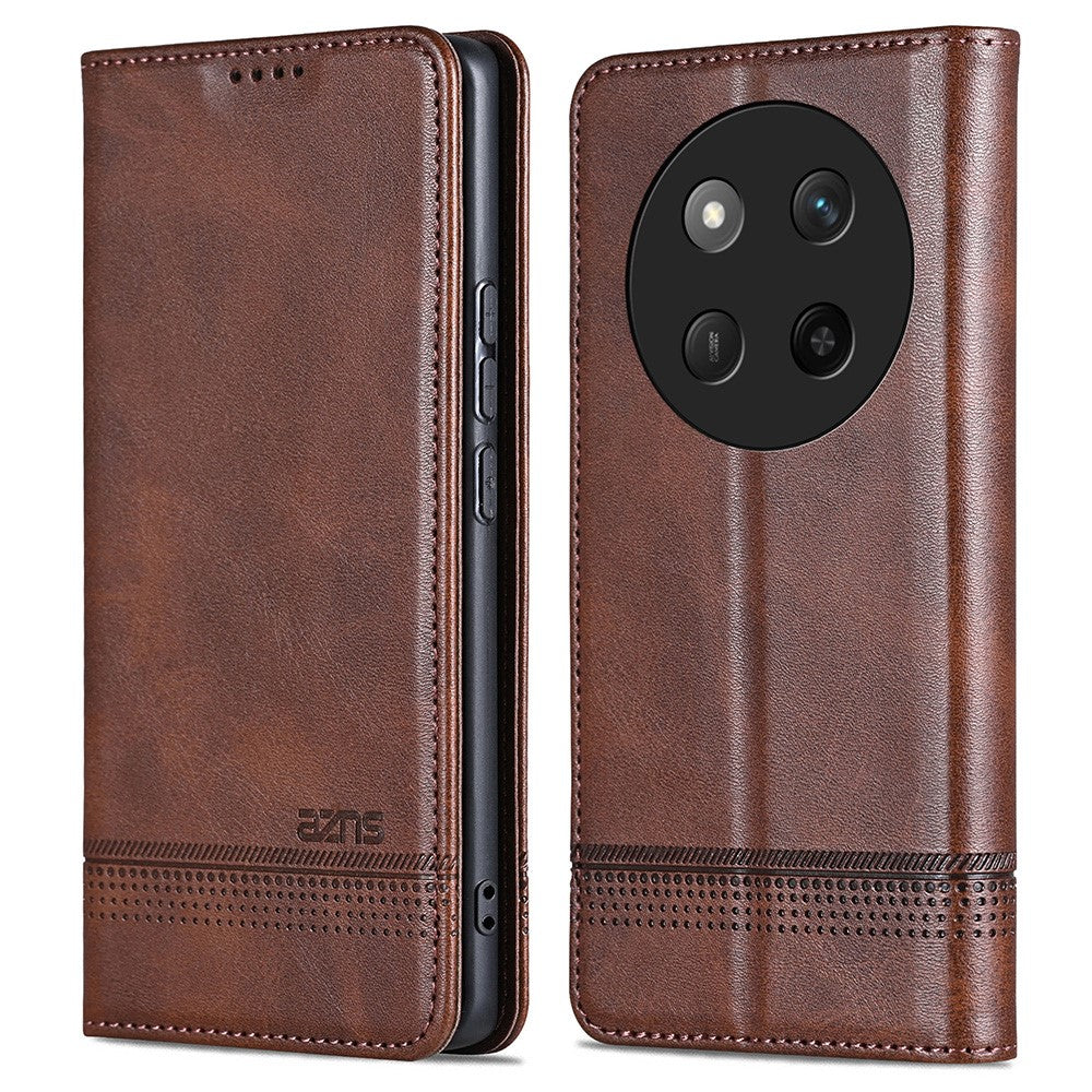 AZNS For Honor Magic7 Lite 5G / X9c 5G / X60 Pro 5G Case Cowhide Texture PU Leather Wallet Phone Cover