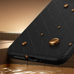 For Xiaomi 15 Magnetic Case Metal Lens Frame Y Pattern PC+PU Phone Cover