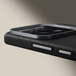 For Xiaomi 15 Magnetic Case Metal Lens Frame Y Pattern PC+PU Phone Cover