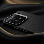 For Xiaomi 15 Magnetic Case Metal Lens Frame Y Pattern PC+PU Phone Cover