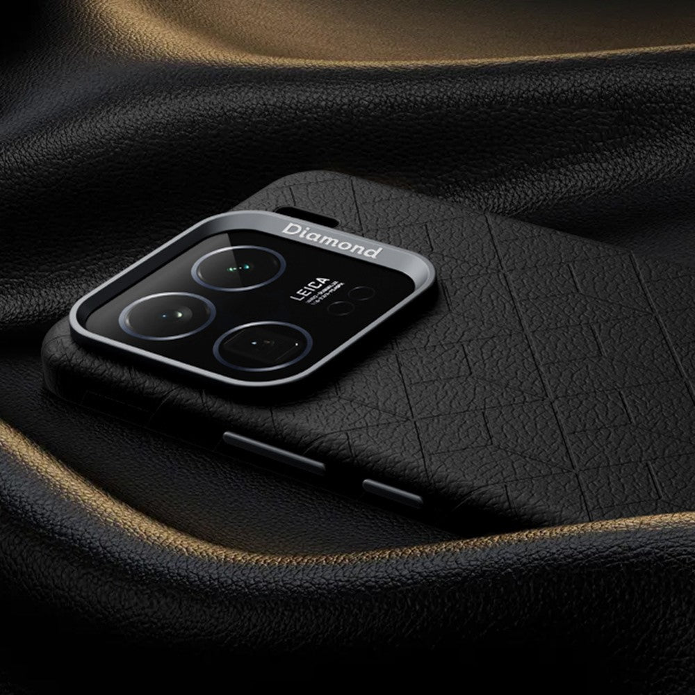 For Xiaomi 15 Magnetic Case Metal Lens Frame Y Pattern PC+PU Phone Cover