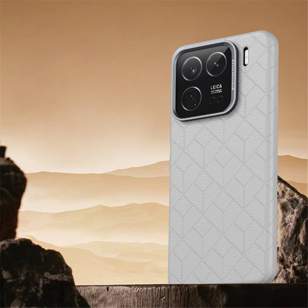 For Xiaomi 15 Magnetic Case Metal Lens Frame Y Pattern PC+PU Phone Cover