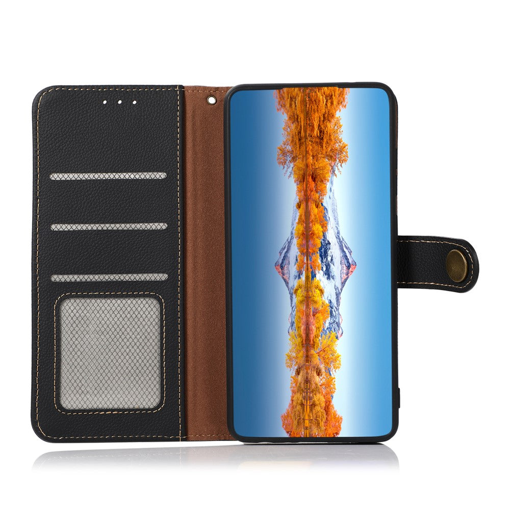 KHAZNEH For Xiaomi Redmi Note 14 Pro 4G Case Genuine Cow Leather RFID Blocking Wallet Phone Cover