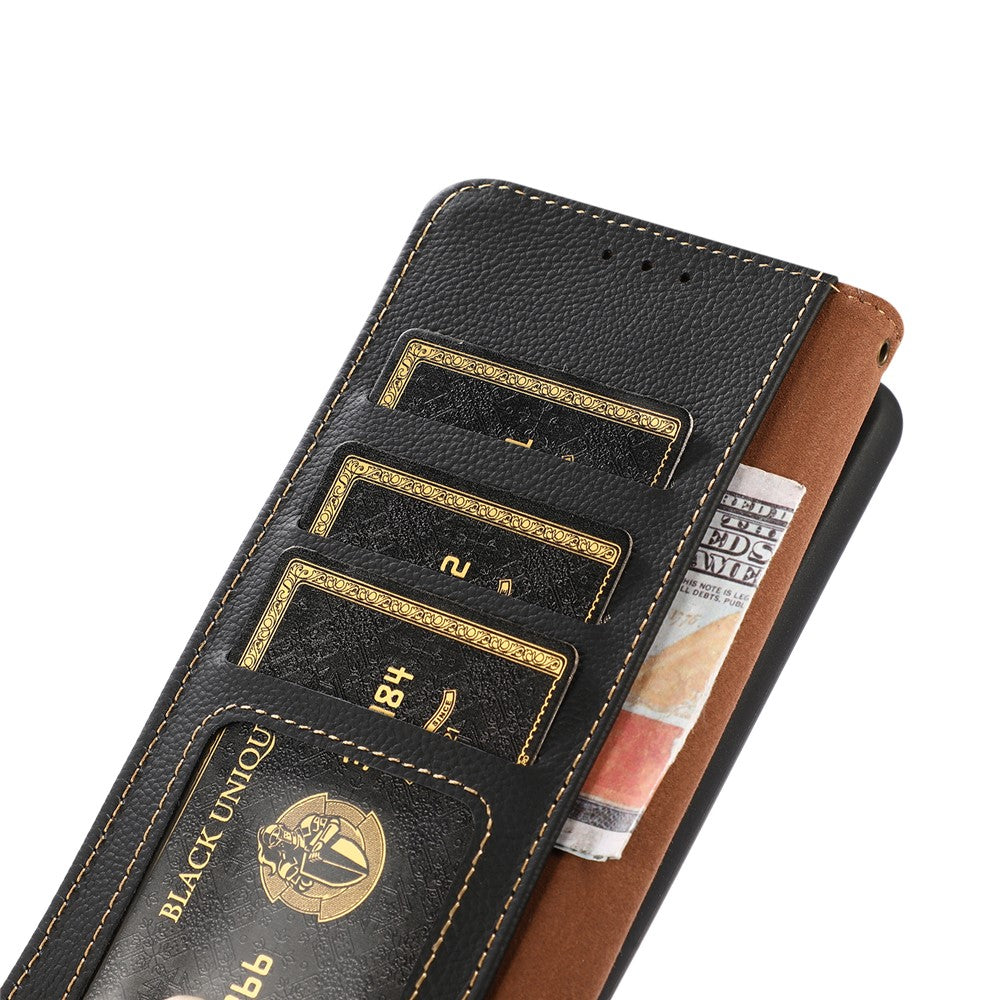 KHAZNEH For Xiaomi Redmi Note 14 Pro 4G Case Genuine Cow Leather RFID Blocking Wallet Phone Cover