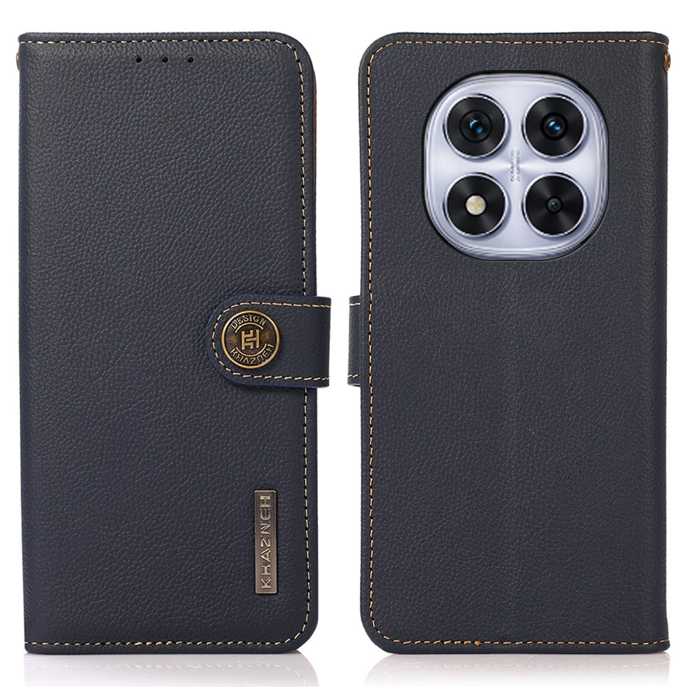 KHAZNEH For Xiaomi Redmi Note 14 Pro 4G Case Genuine Cow Leather RFID Blocking Wallet Phone Cover