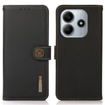 KHAZNEH-cover til Xiaomi Redmi Note 14 4G (163,25 mm) i ægte okselæder, RFID-blokerende pung-etui til mobil