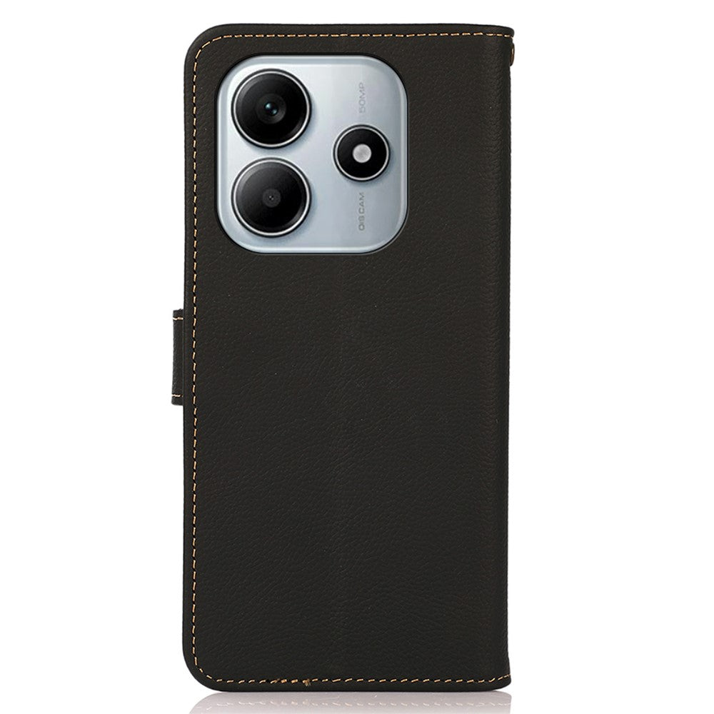 KHAZNEH-cover til Xiaomi Redmi Note 14 4G (163,25 mm) i ægte okselæder, RFID-blokerende pung-etui til mobil