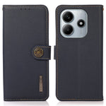 KHAZNEH For Xiaomi Redmi Note 14 4G (163.25mm) Case Genuine Cow Leather RFID Blocking Wallet Phone Cover