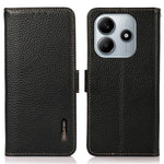 KHAZNEH For Xiaomi Redmi Note 14 4G (163.25mm) Phone Case Genuine Cow Leather Cover RFID Blocking