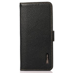 KHAZNEH For Xiaomi Redmi Note 14 4G (163.25mm) Phone Case Genuine Cow Leather Cover RFID Blocking
